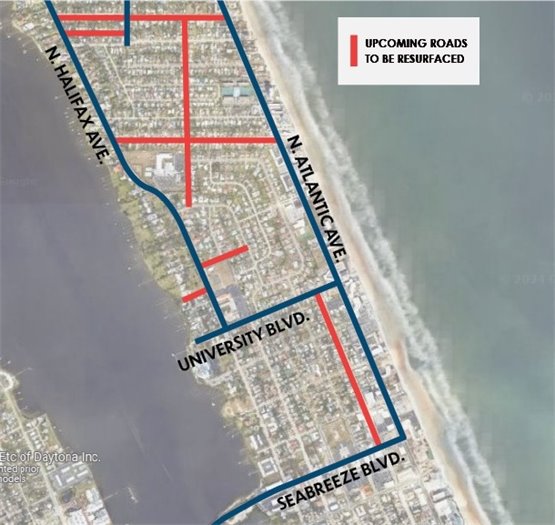 Map of upcoming roads to be resurfaced