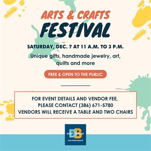 Arts and Crafts Festival, Dec. 7 at 11 a.m. to 3 p.m.