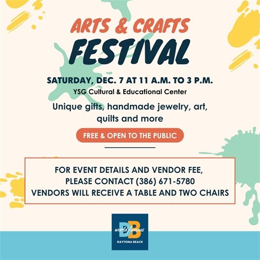 Saturday, Dec. 7 at 11-3 Arts and Crafts Festival